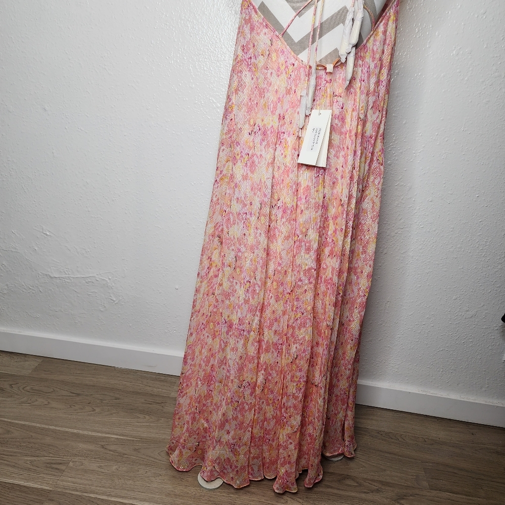 ROCOCO SAND FAYE Maxi Dress in Peach & Butter Yellow Size S - Picture 10 of 10